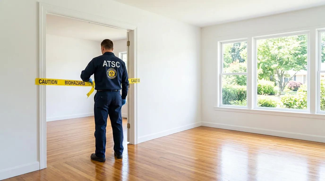 Certified biohazard cleanup crew performing Decomposition Cleanup in Laurelton